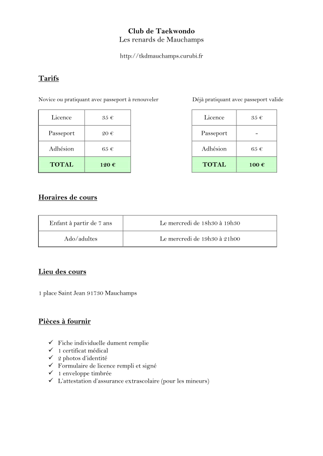 Fiche renseignement